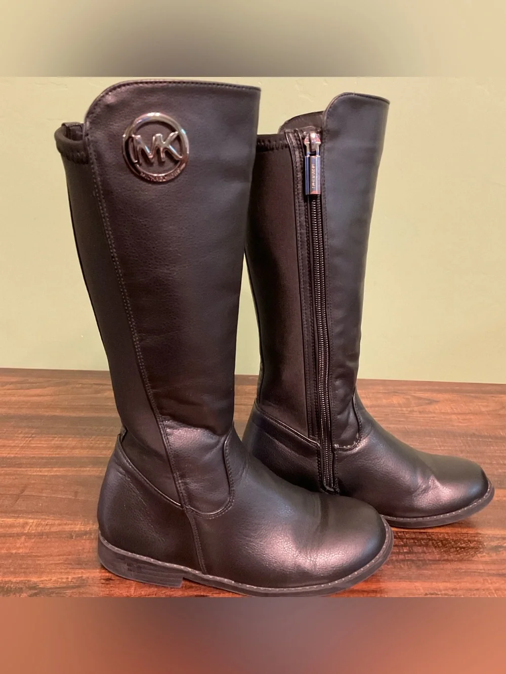 Michael Kors Emma Azeala Girls Riding Boots Black size 1